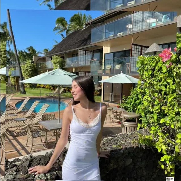 Princess Polly Other - Elegant White Lace Trim Slip Dress